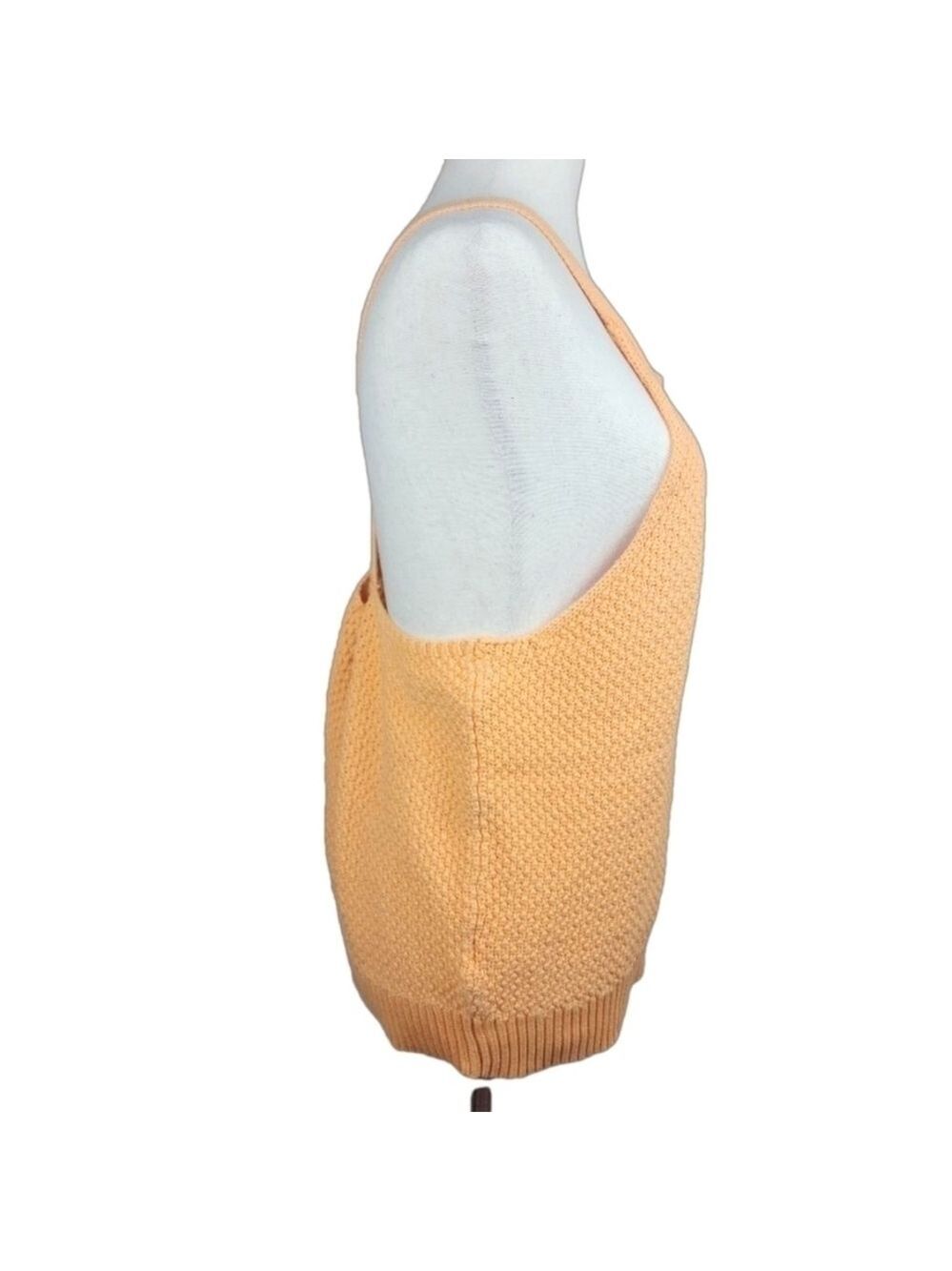Heavy Knit Cotton Sweater Halter Tank Top XL Boxy Relaxed Oversized Fit - Picture 7 of 11